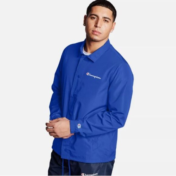Champion Classic Coach Jacket Men's Size XL Waterproof Lightweight Blue New - Picture 7 of 13